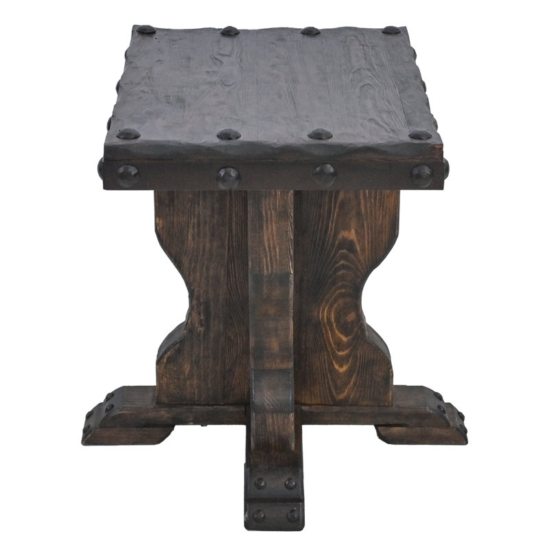 Solid Wood Pedestal Base End Table