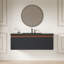 42 Inch Black Bathroom Vanity with Resin Sink, Single Drawer Storage, Pre- Assembled Wall-Mounted Vanity Cabinet