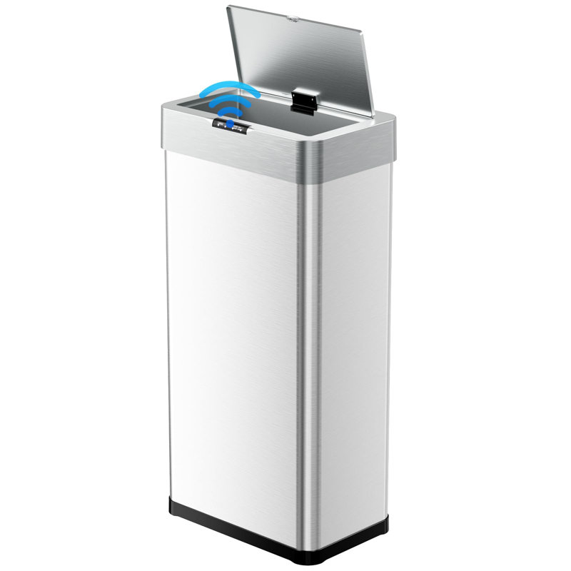 Motion Sensor Stainless Steel Trash Can, Automatic Garbage Bin, Silver, 18.5 Gallons