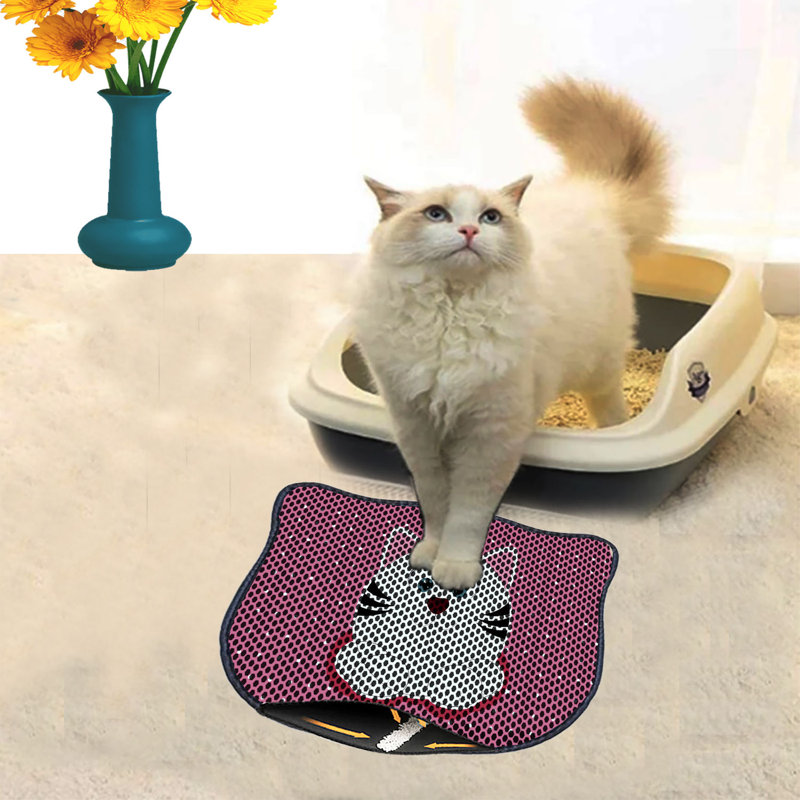 Durable Cat Litter Mat, 15.7 x 19.7 inches | 50% PVC / 50% Polyester, Machine Washable & Vacuum Friendly | Perfect for Easy Cleanup, Non-Slip Design to Keep Your Home Clean & Fresh, Ideal for Pet Owners