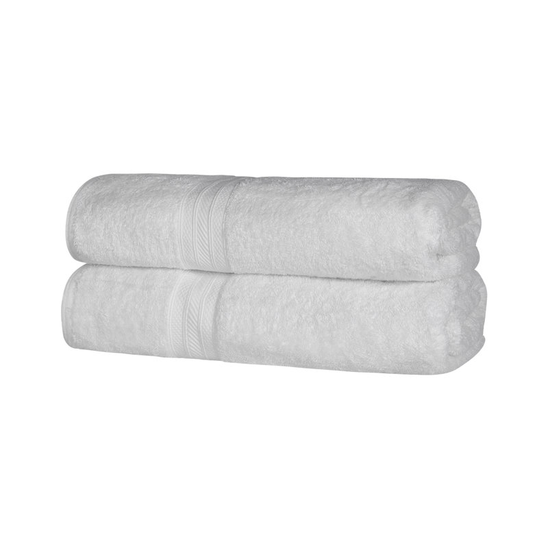 Glenlee Long Staple Combed Cotton Solid Highly Absorbent Bath Sheet, White