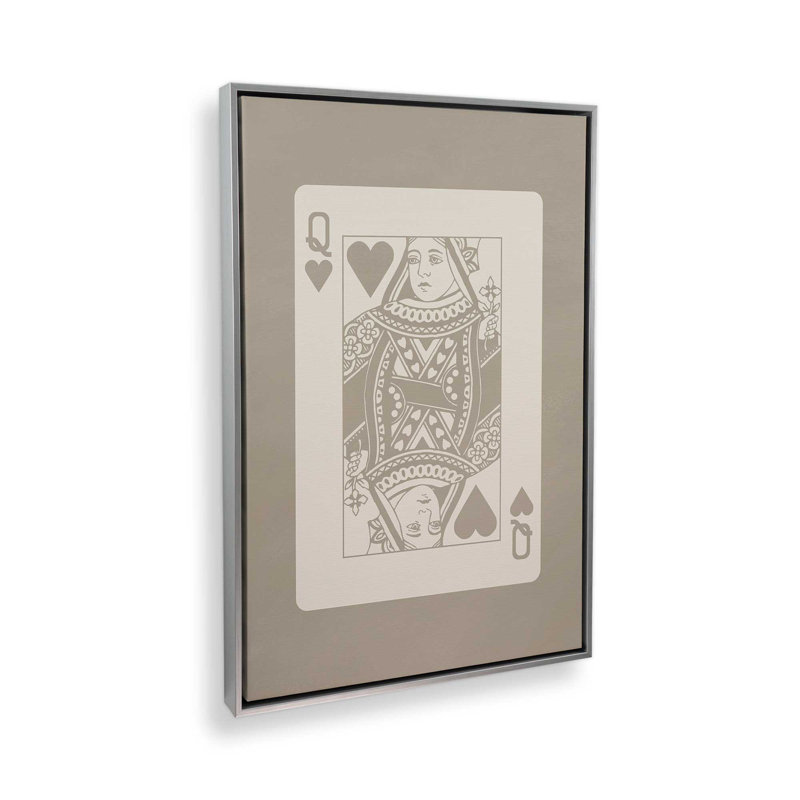 «Beige King Card», reproduction sur toile dans un cadre, Chrome poli, H 18,75 po x l 12,75 po