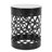 Black Iron Cut Design Outdoor Side Table - Modern Metal End With Powder-Coated Frame, No Assembly For Home Tables Of 2 Elegant Pattern,
