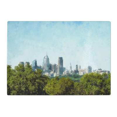 Tempered Glass Philadelphia Skyline Chopping Board