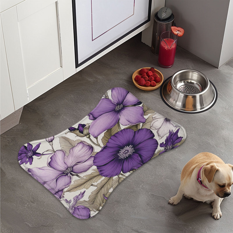 Tapis indigo en forme d'os 1 pièce, Moyen (18 po)