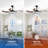 48" Contemporary Crystal LED Retractable Ceiling Fan With Light And Remote Control