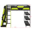 Full Size Gaming Loft Bed With Desk, Shelves & LED Lights-1564096299