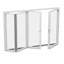 Porte pliante blanche l 144 po x H 96 po pliante en aluminium pliable (3 + 1)