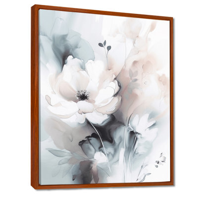 Douces fleurs gris clair II - art mural floral