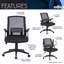 Fauteuil de bureau ergonomique en mailles et chaise de bureau Mobili