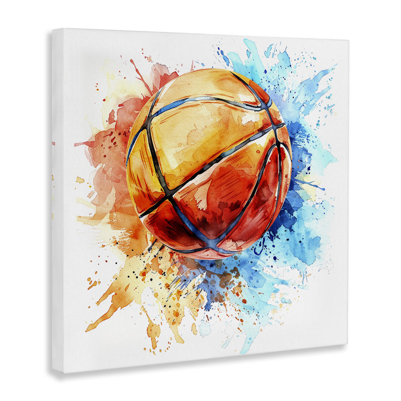  Art mural sur toile "Basketball" par LSR Design Studio, H 30 po x l 30 po