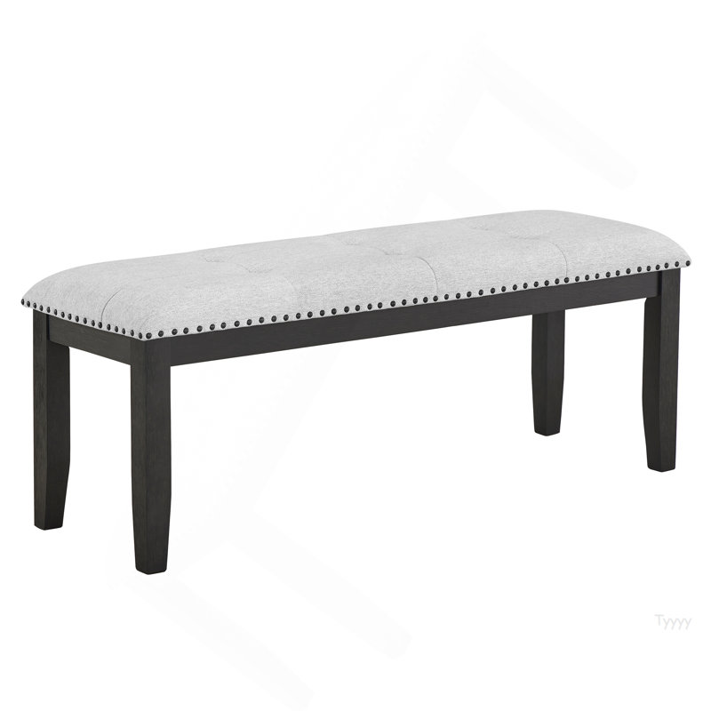 Banc de salle à manger rembourré gris clair 1pc