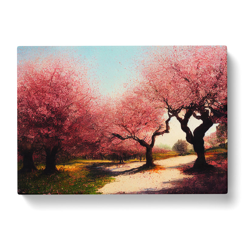 Sparkling Cherry Blossom Trees - Wrapped Canvas, 35cm H x 50cm W x 3cm D