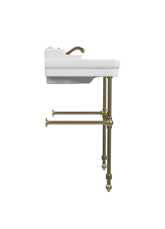 Cheviot Products Essex 24" Console Bathroom Sink with Overflow & Metal Base, Polished Brass, Single Hole