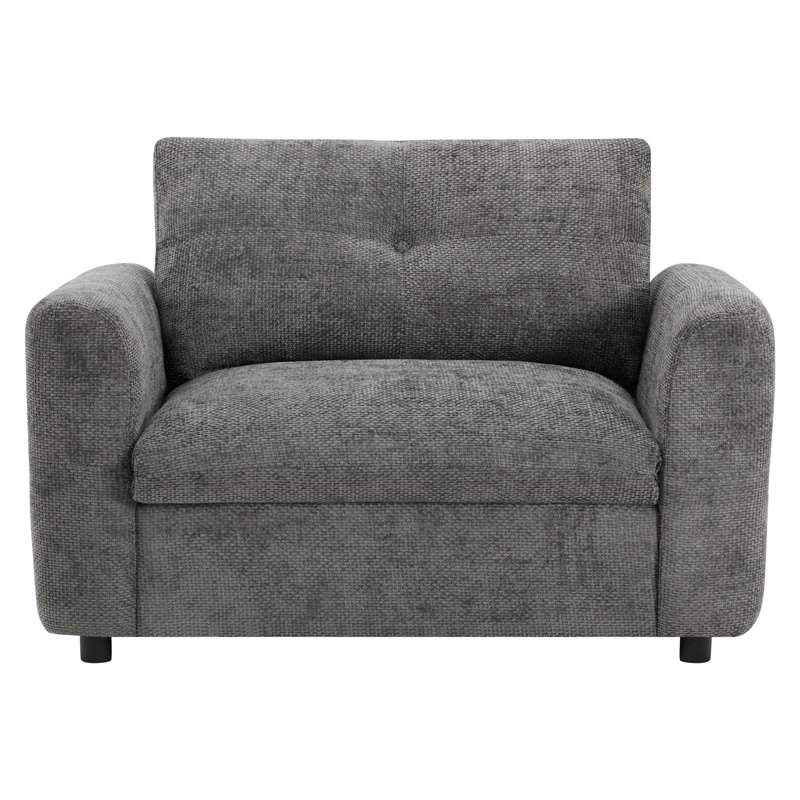 Fauteuil simple en mousse à haute densité avec port double, 42 po x 33 po, corde et chenille, pour un espace tranquille en chenille, confort résidentiel