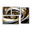 Liquide or noir et blanc tourbillonnant dimension I - abstrait spirales murales 4 pièces-336796863-336796862