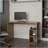 Natural Oak Computer Desk With Open Storage And Open Shelf