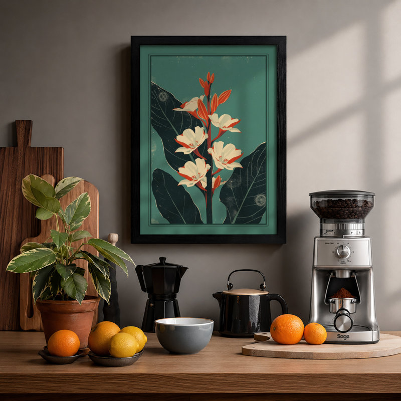 Clivia Blossom Botanical - Print, A1 - 84.1 x 59.4 cm, Black