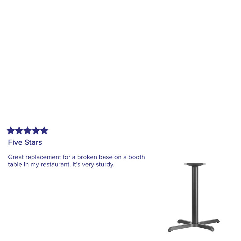 Black Cast Iron Cross Style Dining Table Base