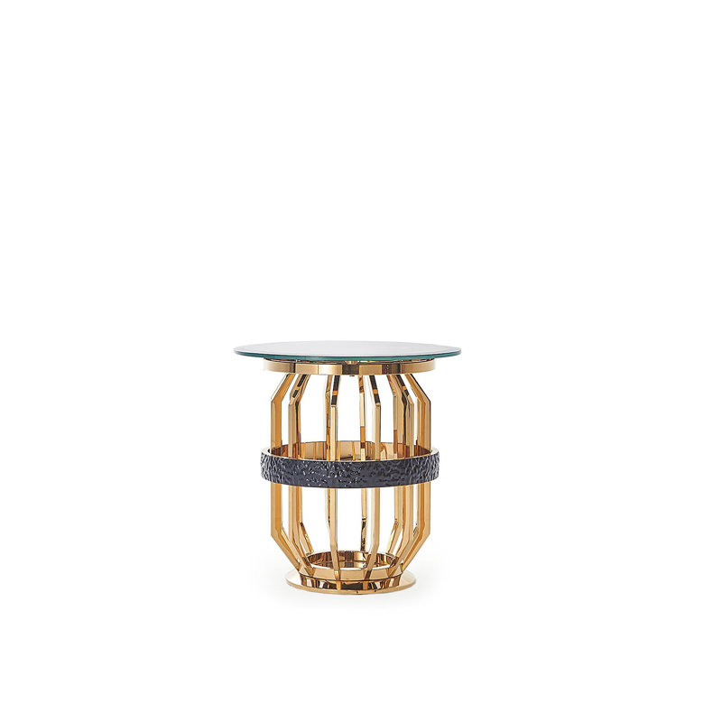 Table de bout en verre à piédestal
