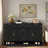 Modern Transitional 3-Drawer 2-Door Storage Cabinet With Open Shelf, White Finish & Gold Handles For Entryway, Living Room, Or Dining Room-1165469671