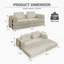 Convertible Sleeper Sofa Bed With Cylindrical Pillow - Corduroy Folding Mattress Couch For Versatile Use In Living Room, Bedroom, Lounge, And Studio-847527954