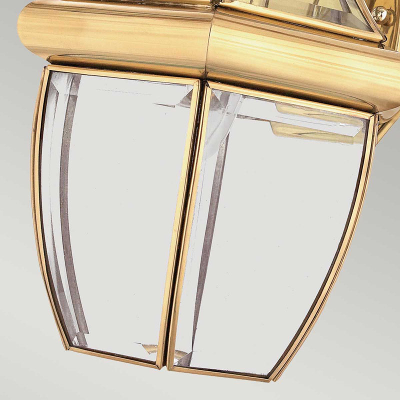 Rochelle Polished Brass Outdoor Wall Lantern, 35.6cm H x 22.9cm W x 20.3cm D