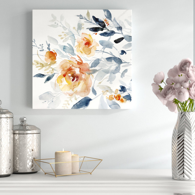 «Flowering Branches II», peinture, Toile tendue, H 10 po x l 10 po x P 1,5 po