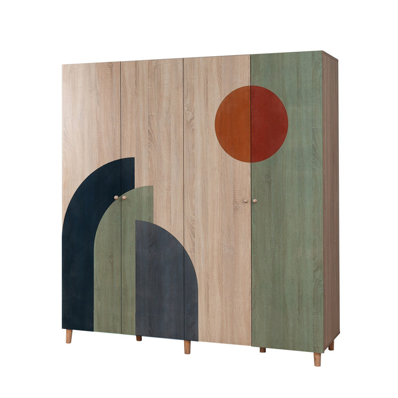 Berend 4 Door Manufactured Wood Wardrobe