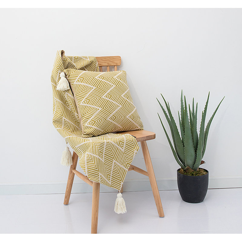 Housse et insert de coussin carré en mélange de coton 