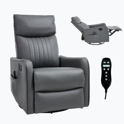 Fauteuil inclinable manuel de style américain avec pivot à 360°, bascule et massage chauffant pour salon