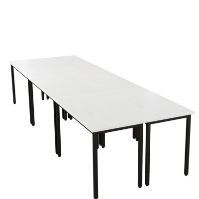 Misha Pivit 12FT Modular Rectangular Conference Table, Modern Seminar Table(Set of 6)