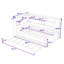 Lit de jour simple en bois avec lit gigogne simple, tablettes de rangement intégrées, prise USB et prise-867144820