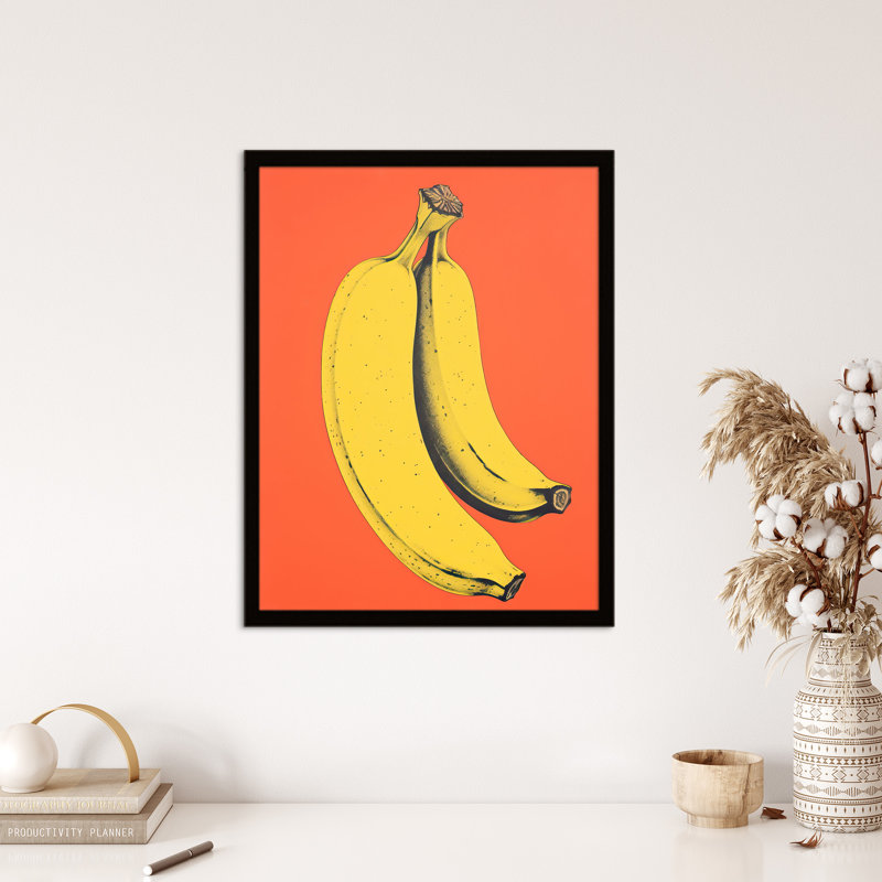 Banana Orange Kitchen Vibrant Yellow Orange - Single Picture Frame Print