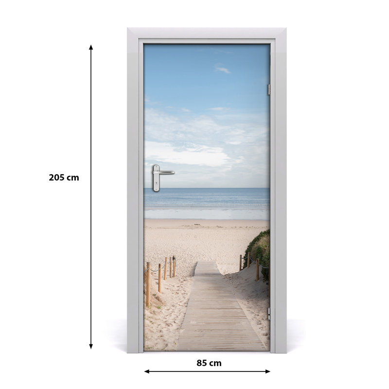 Path To Beach Door Decal
