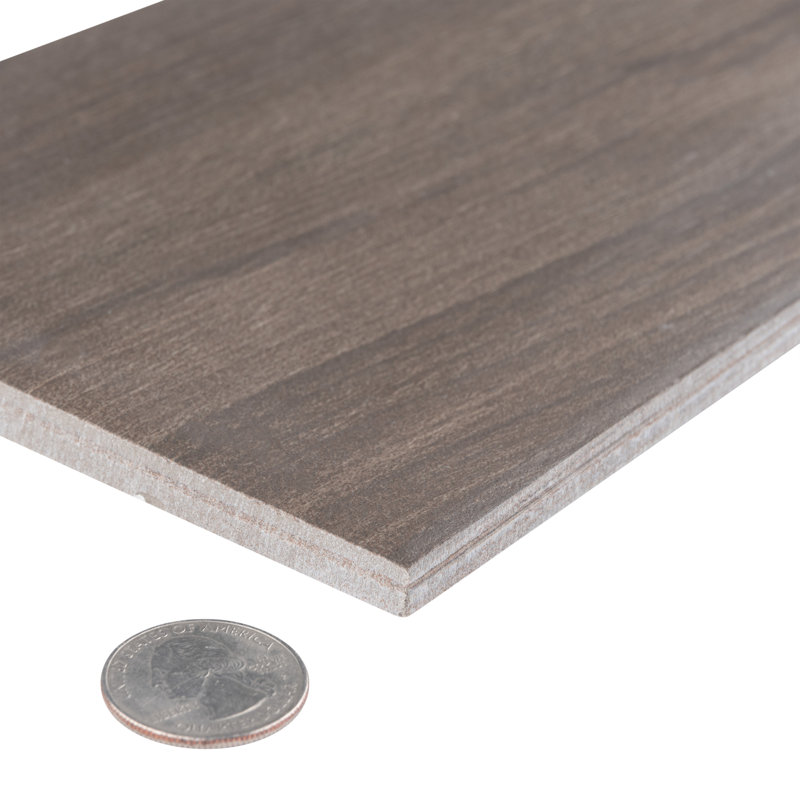 Mt Royale 6" x 36" Porcelain Wood Look Floor and Wall Tile, Pecan