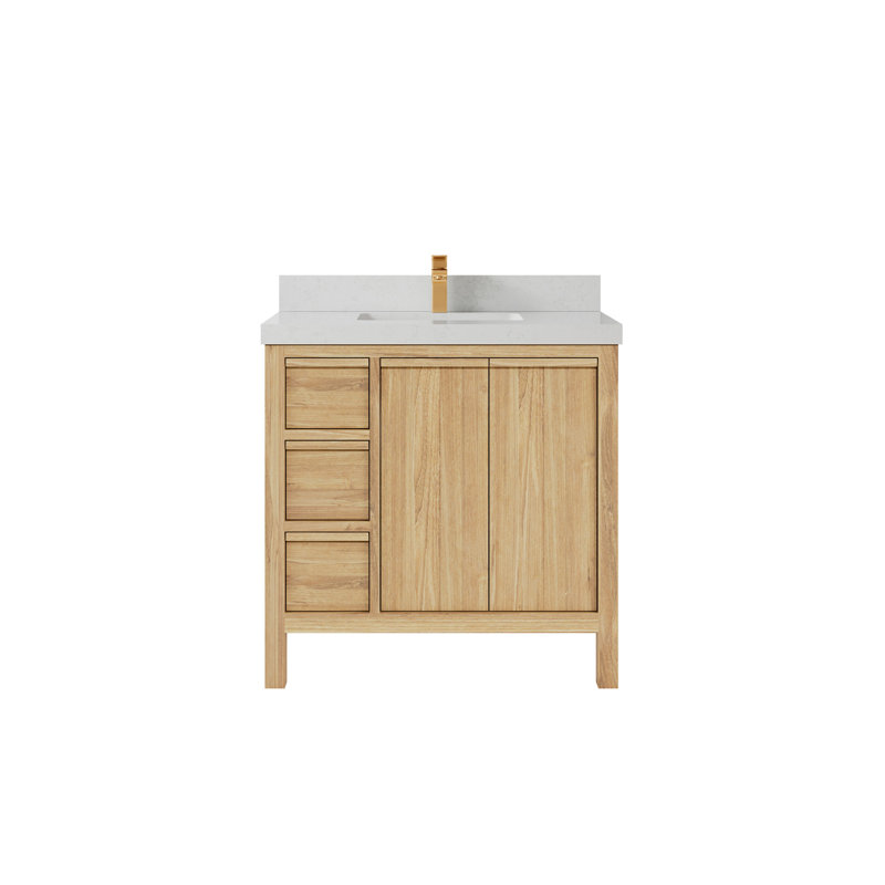 Ensemble de meuble-lavabo simple 36 po, Quartz de Carrare