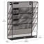  Rangement vertical à 5 niveaux, organiseur de bureau, fixation murale, bureau, filet métallique, L 12,75 po x l 4 po x H 16 po-1667585325