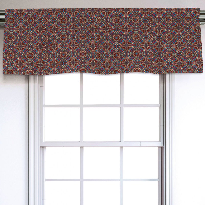 Sateen Damask Ruffled Window Valance