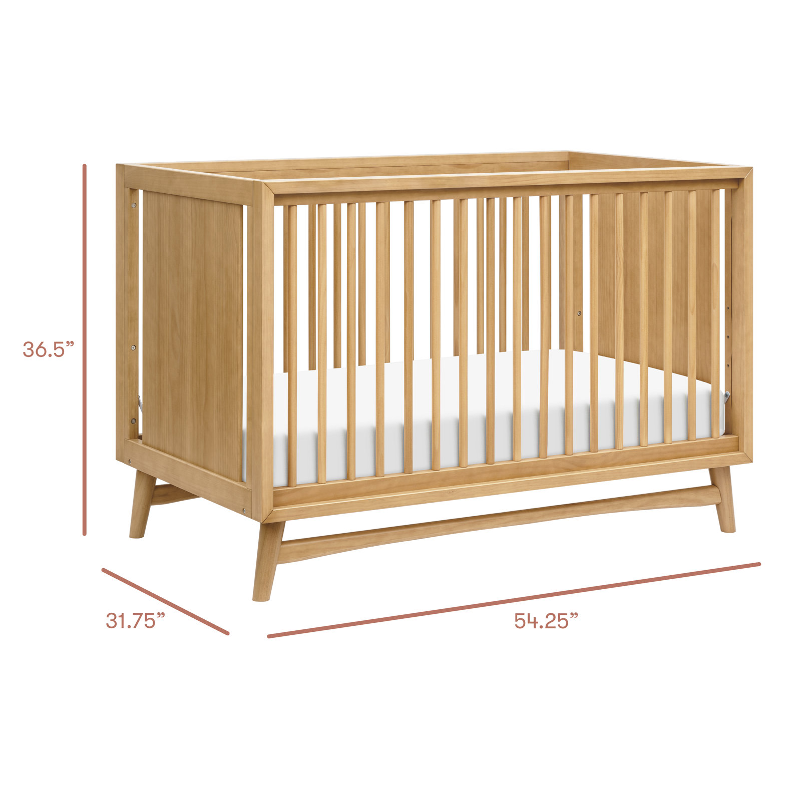 Peggy Pine 3-in-1 Convertible Crib, Honey