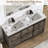 59" Double Bathroom Vanity With Sink, Faucet, Drain Assembly, Drawers, And Sliding Barn Doors