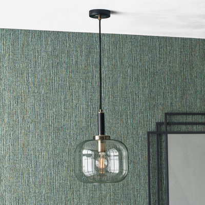 Veedersburg 1 - Light Brushed Gold/Black Single Pendant