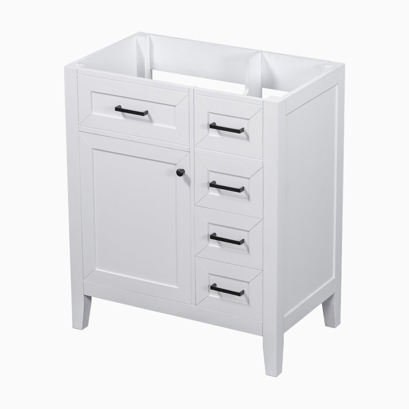Base de meuble-lavabo simple 29,52 po seulement, Blanc