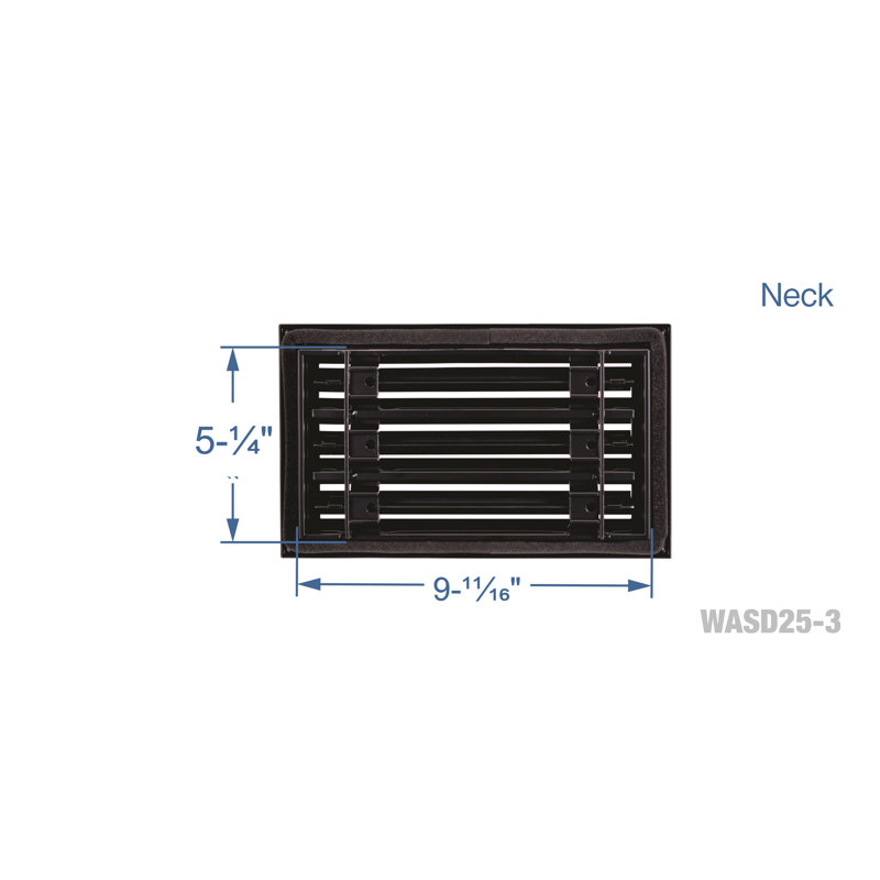 Diffuseur linéaire à fente 10 x 6 Flo Matrix - noir mat