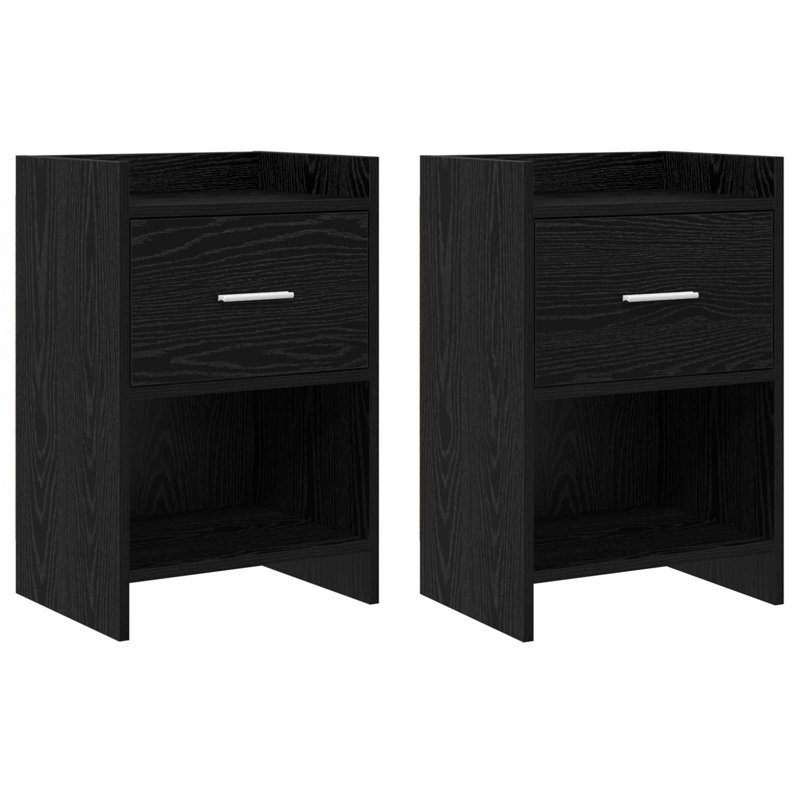 40 cm W Bedside Table, Black Oak