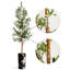 Arbre artificiel dans un pot de fleurs moderne, décoration d'arbre en soie d'olivier artificiel (pot et arbre)-424482374-407143845