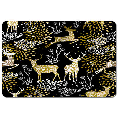 Fish Polyester, Wood/Bamboo Floral Rectangle Placemat