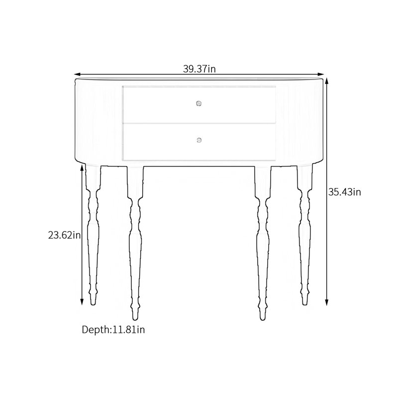 Commode d'appoint 2 tiroirs Pergande