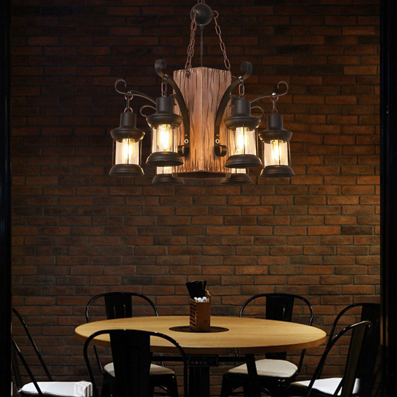 Aldolphus 6 - Light Dimmable Geometric Chandelier