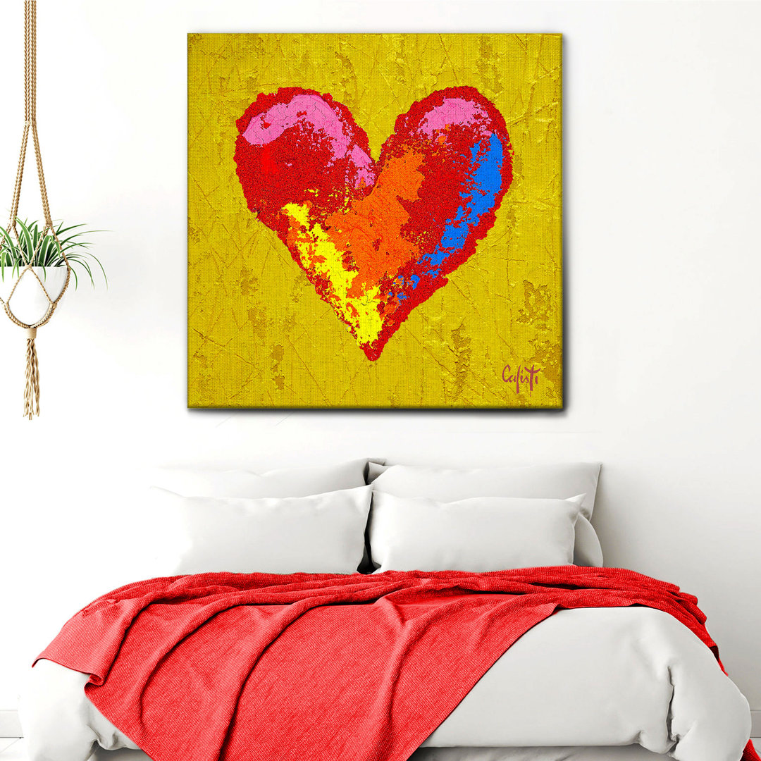 Acrylbild Cuore Sfondo Giallo von Stefano Calisti